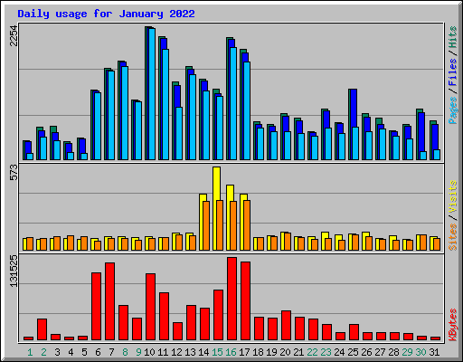 Daily usage for January 2022