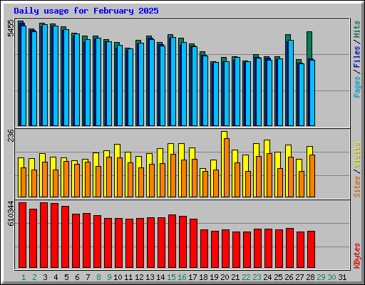 Daily usage for February 2025