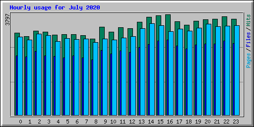 Hourly usage for July 2020