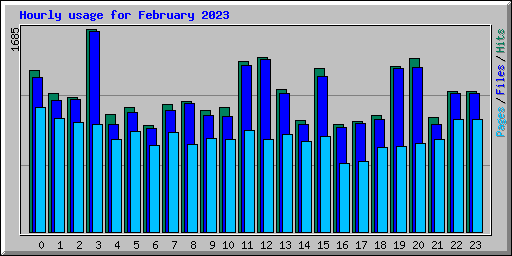 Hourly usage for February 2023