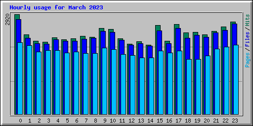 Hourly usage for March 2023
