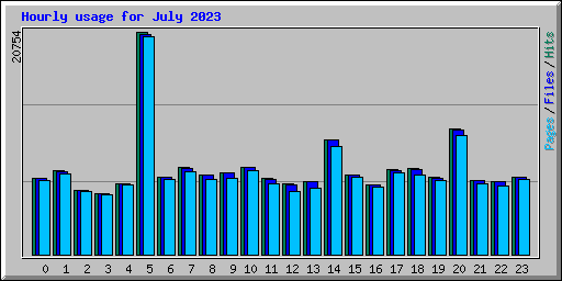 Hourly usage for July 2023