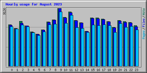 Hourly usage for August 2023