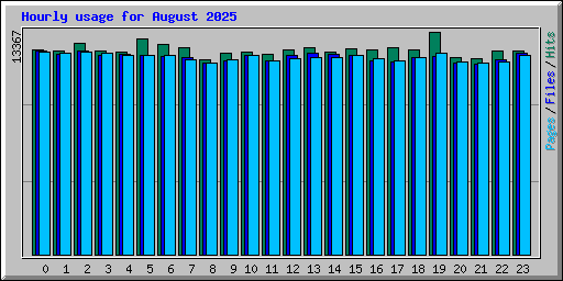 Hourly usage for August 2025